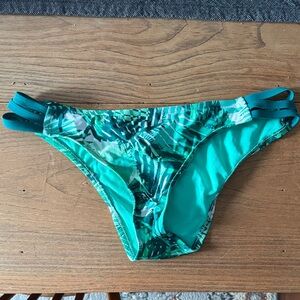 Tropical Leaf Print Bikini Bottom